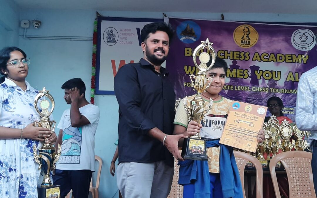 🏆 Sasvath K Shines Again with 2nd Place Finish at Balu Chess Academy TN State-Level Tournament!